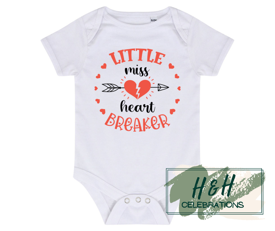 Little Miss Heart Breaker Short Sleeve Vest - Baby