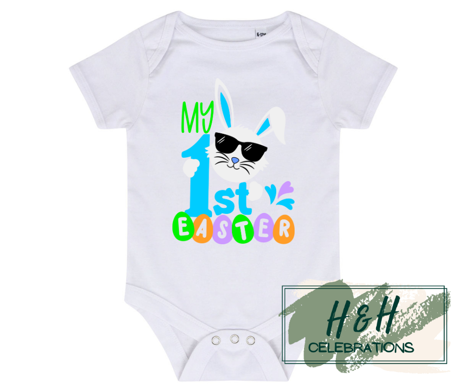 Blue My 1st Easter Short Sleeve Vest - Baby