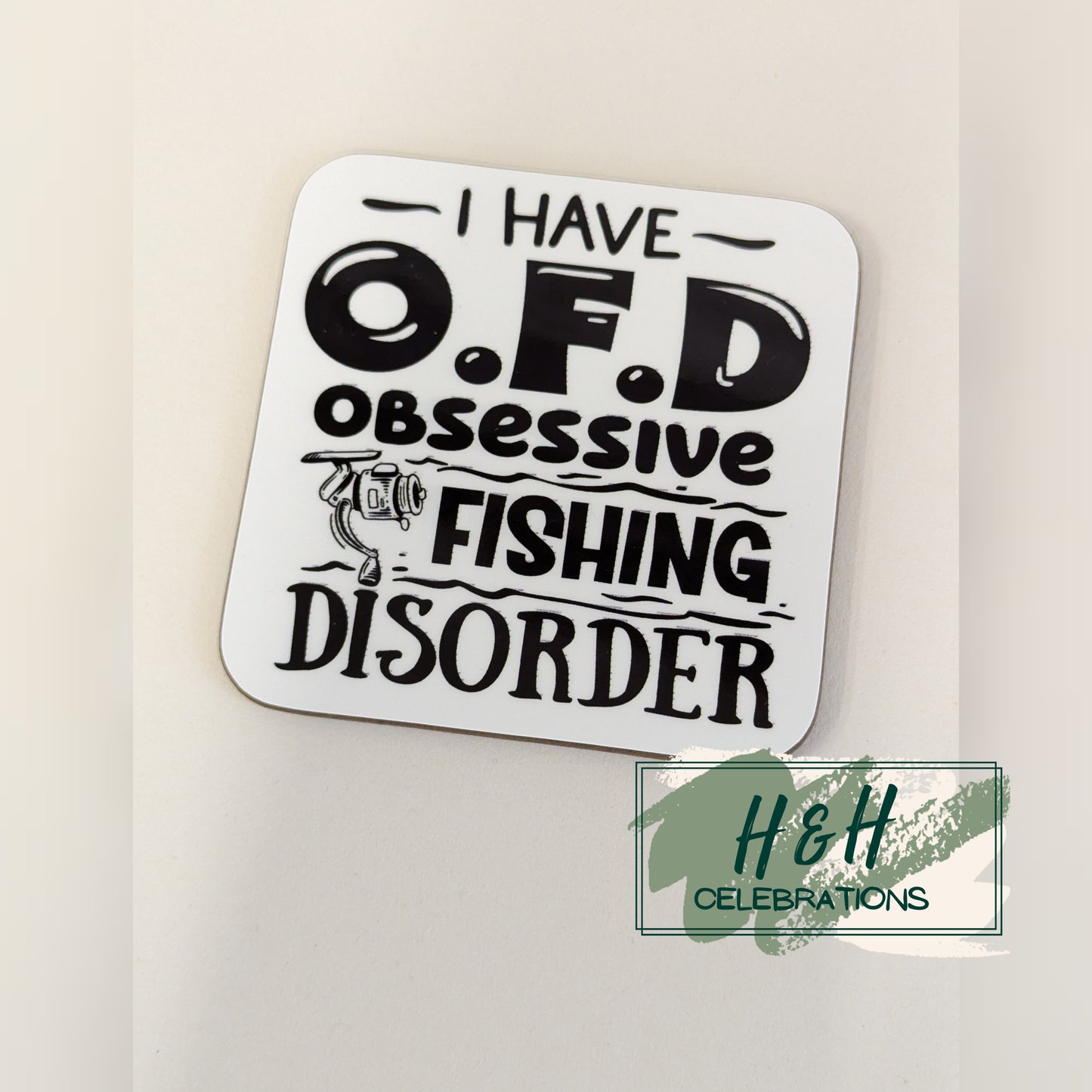 Obsessive Fishing Disorder MDF Coaster