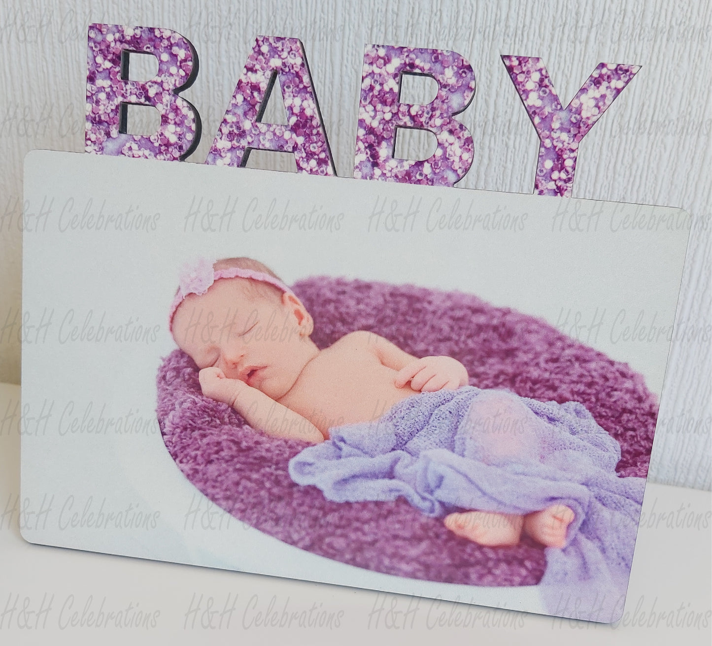 Personalised MDF Baby Photo Panel