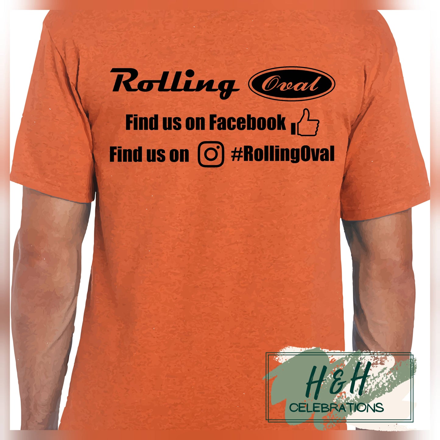 Rolling Oval T-Shirt For Adults - Antique Orange