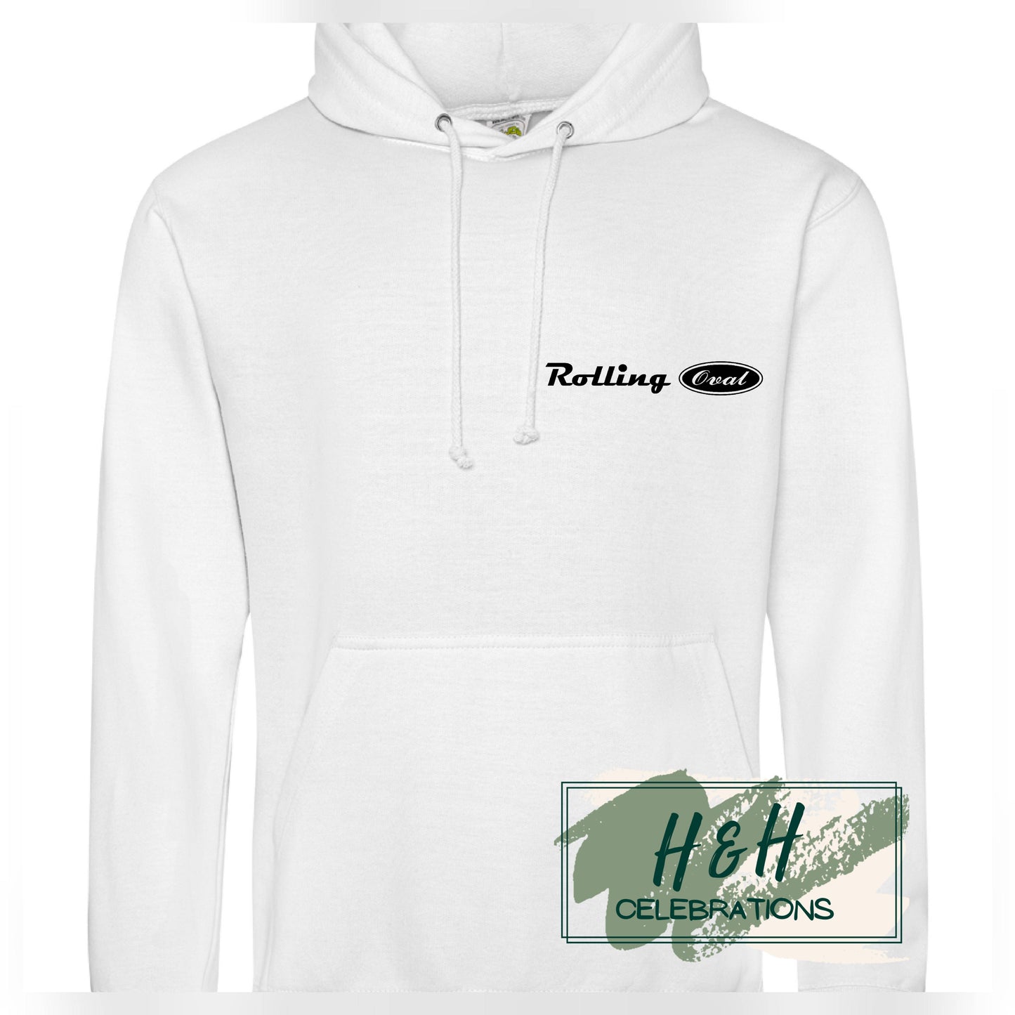 Rolling Oval Hoodie For Adults - Arctic White