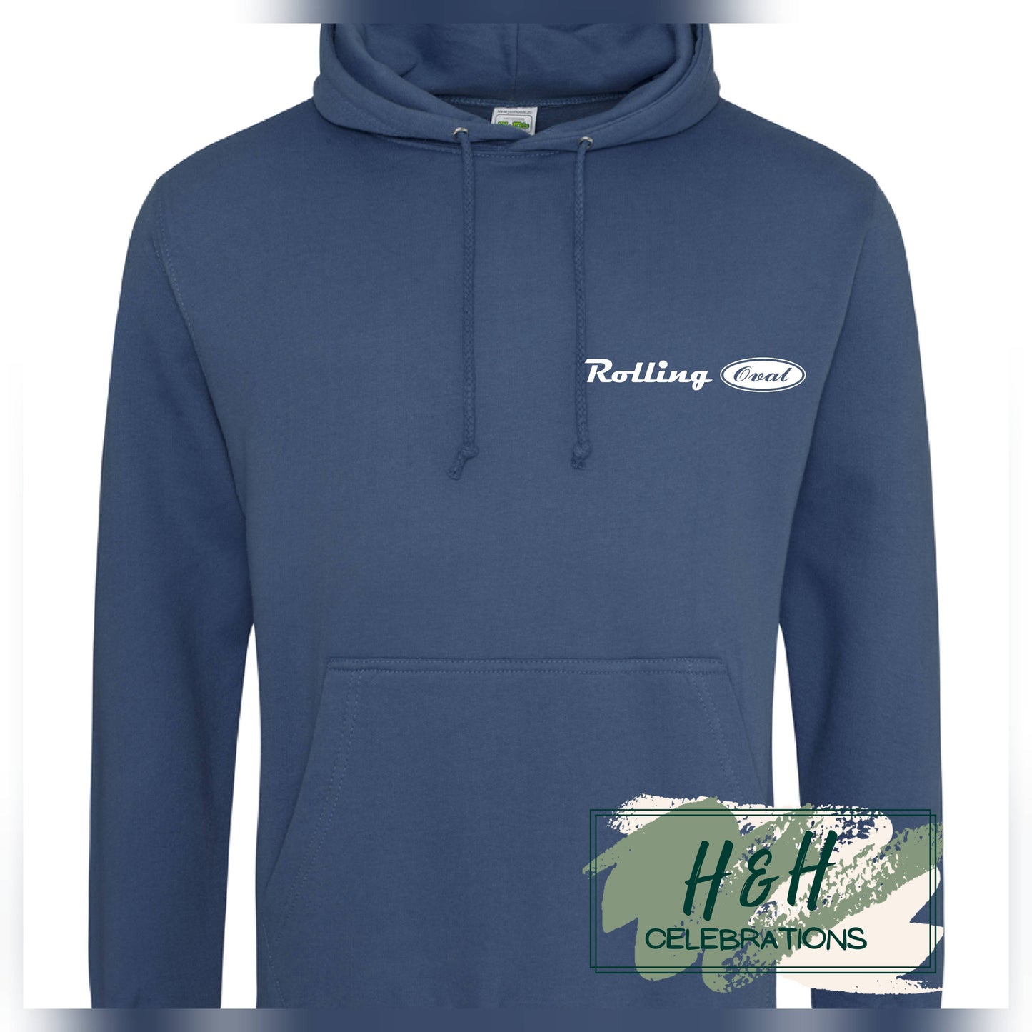 Rolling Oval Hoodie For Adults - Airforce Blue
