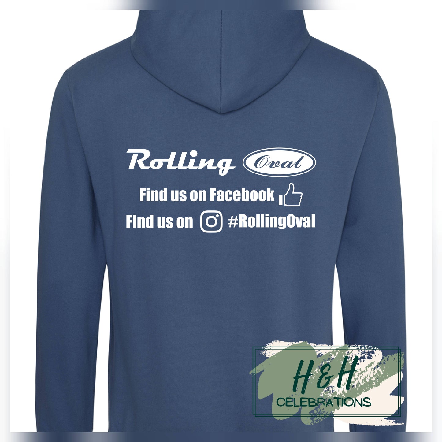 Rolling Oval Hoodie For Adults - Airforce Blue