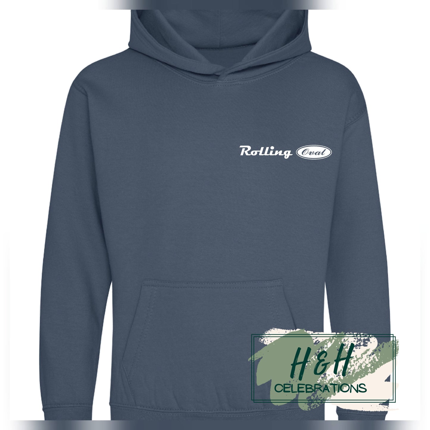 Rolling Oval Hoodie For Kids - Airforce Blue
