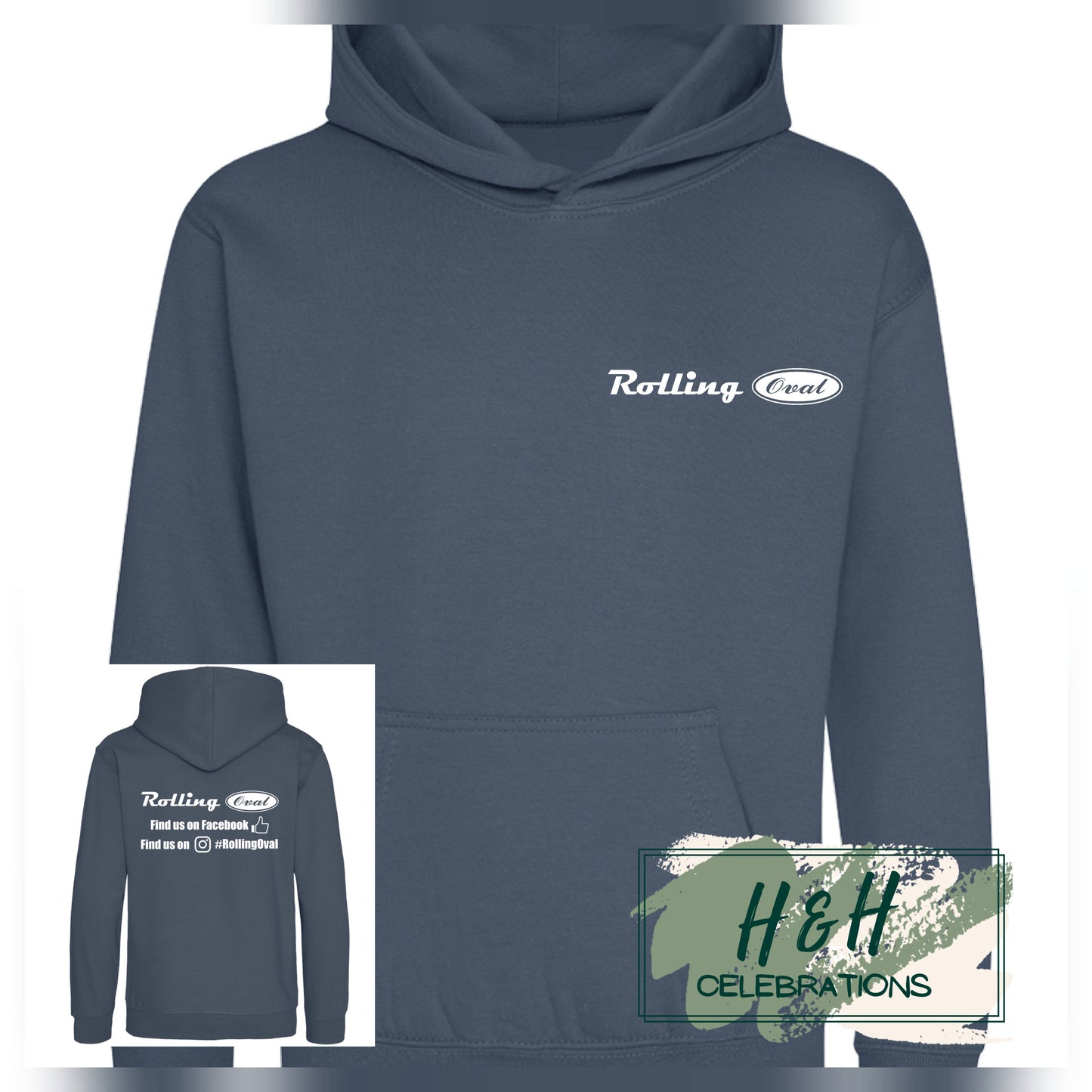 Rolling Oval Hoodie For Kids - Airforce Blue