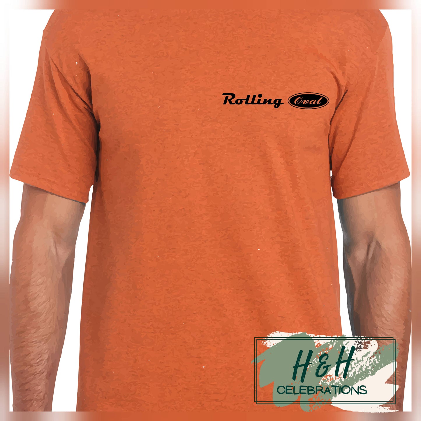 Rolling Oval T-Shirt For Adults - Antique Orange