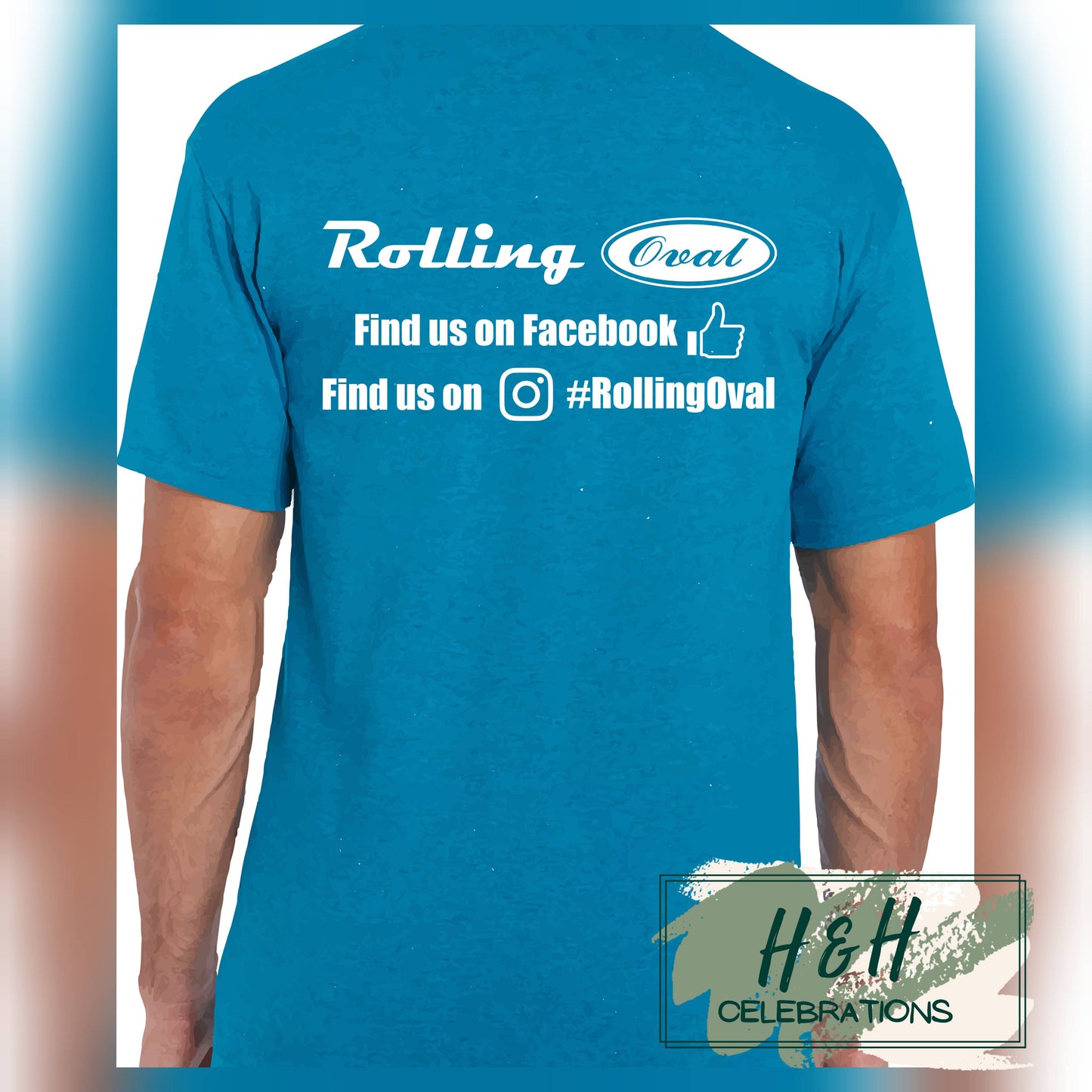 Rolling Oval T-Shirt For Adults - Antique Sapphire