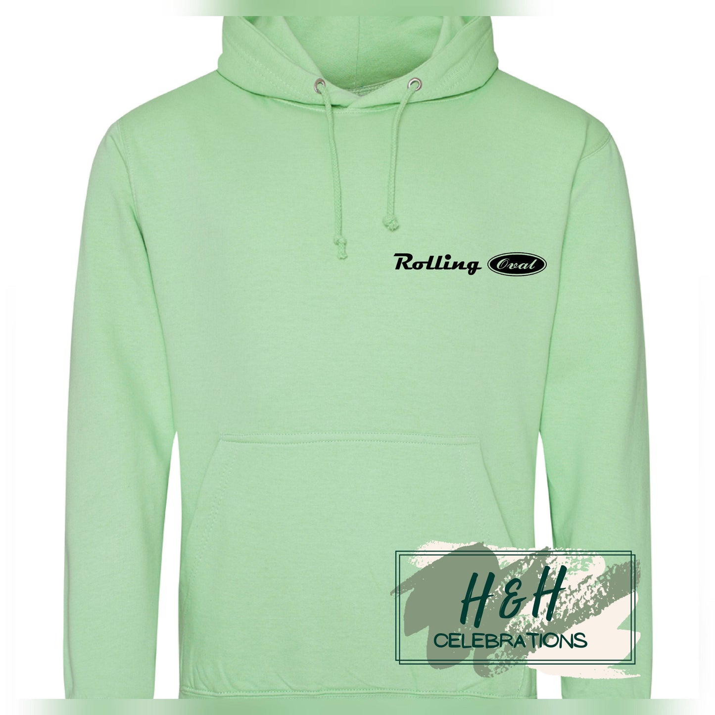 Rolling Oval Hoodie For Adults - Apple Green