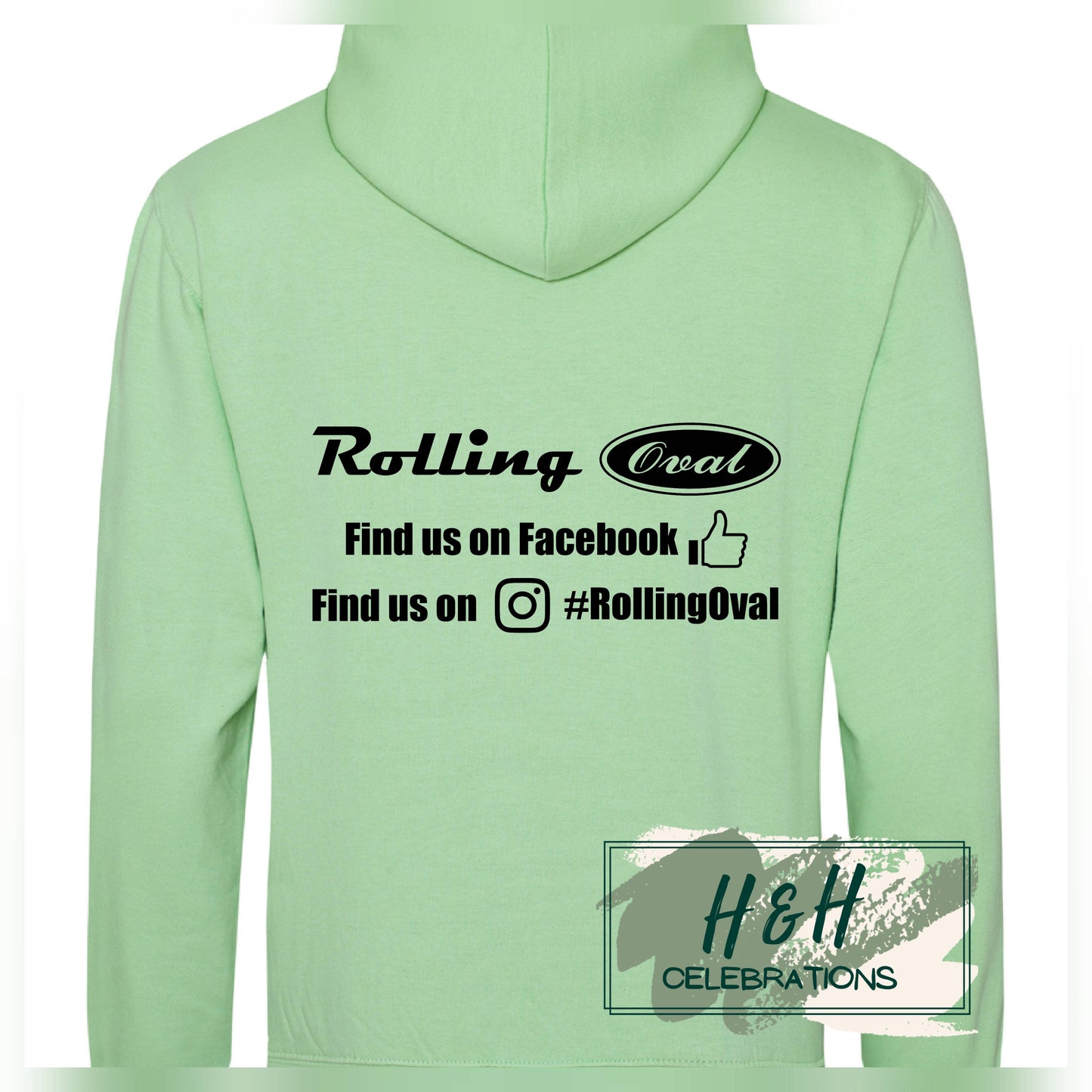 Rolling Oval Hoodie For Adults - Apple Green