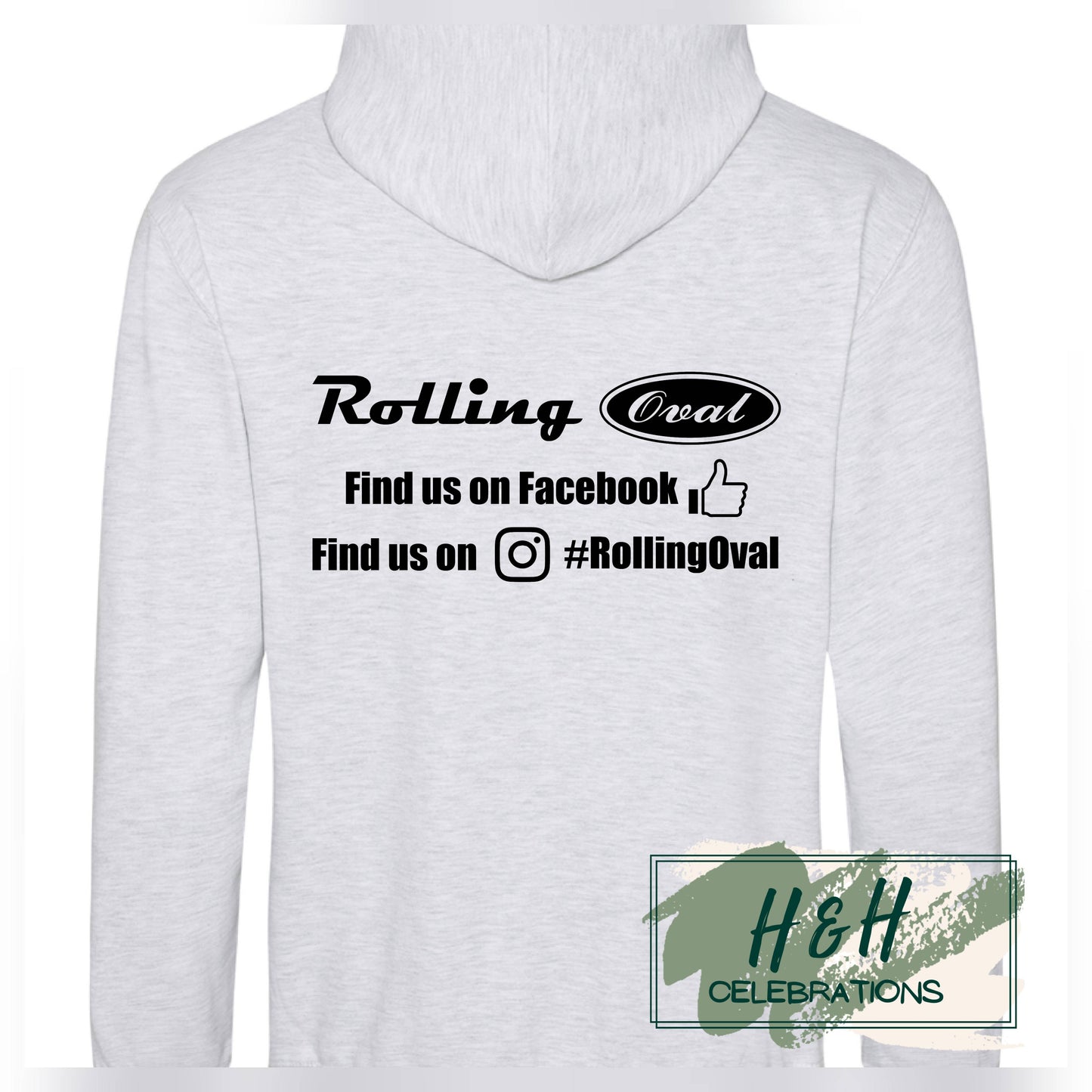 Rolling Oval Hoodie For Adults - Ash