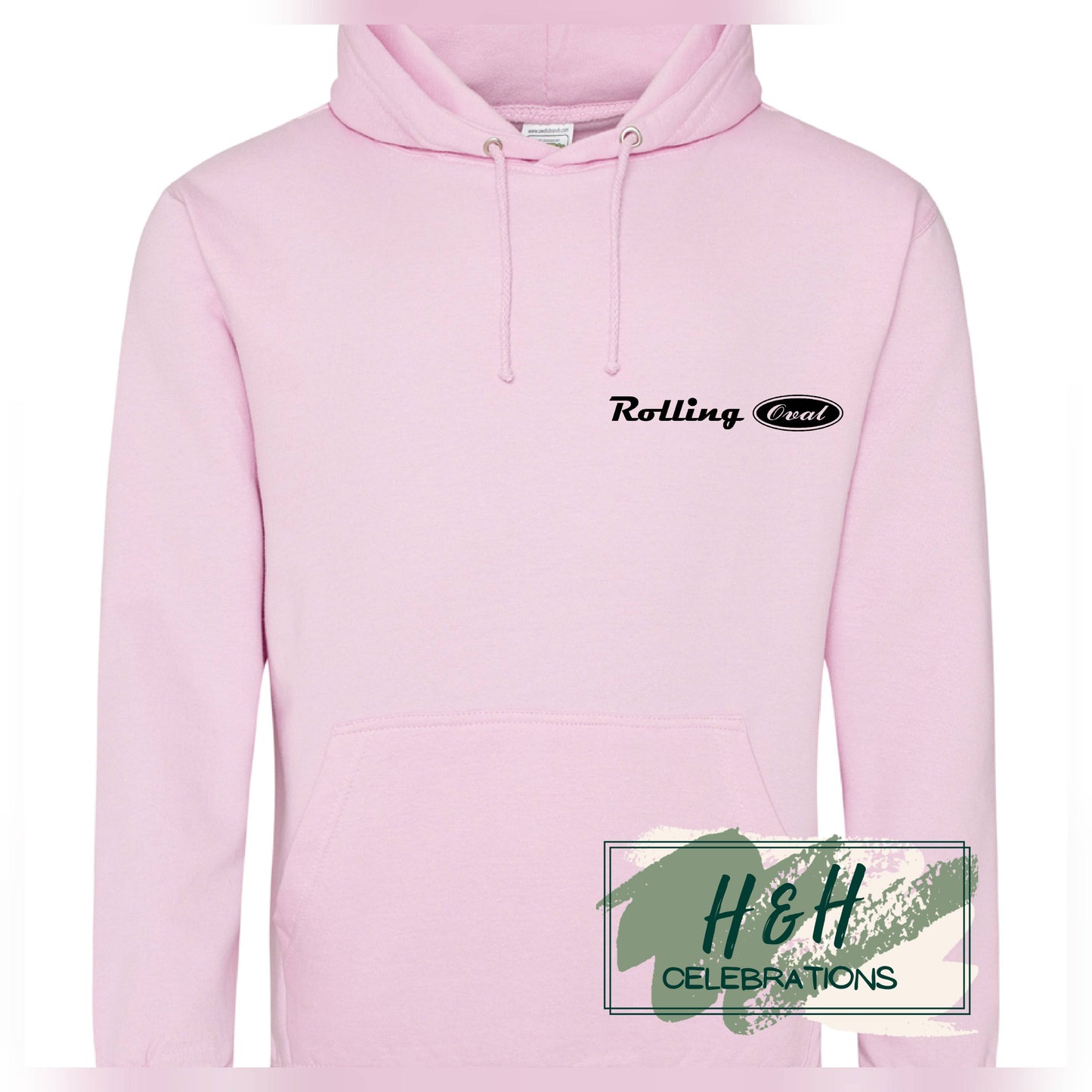 Rolling Oval Hoodie For Adults - Baby Pink
