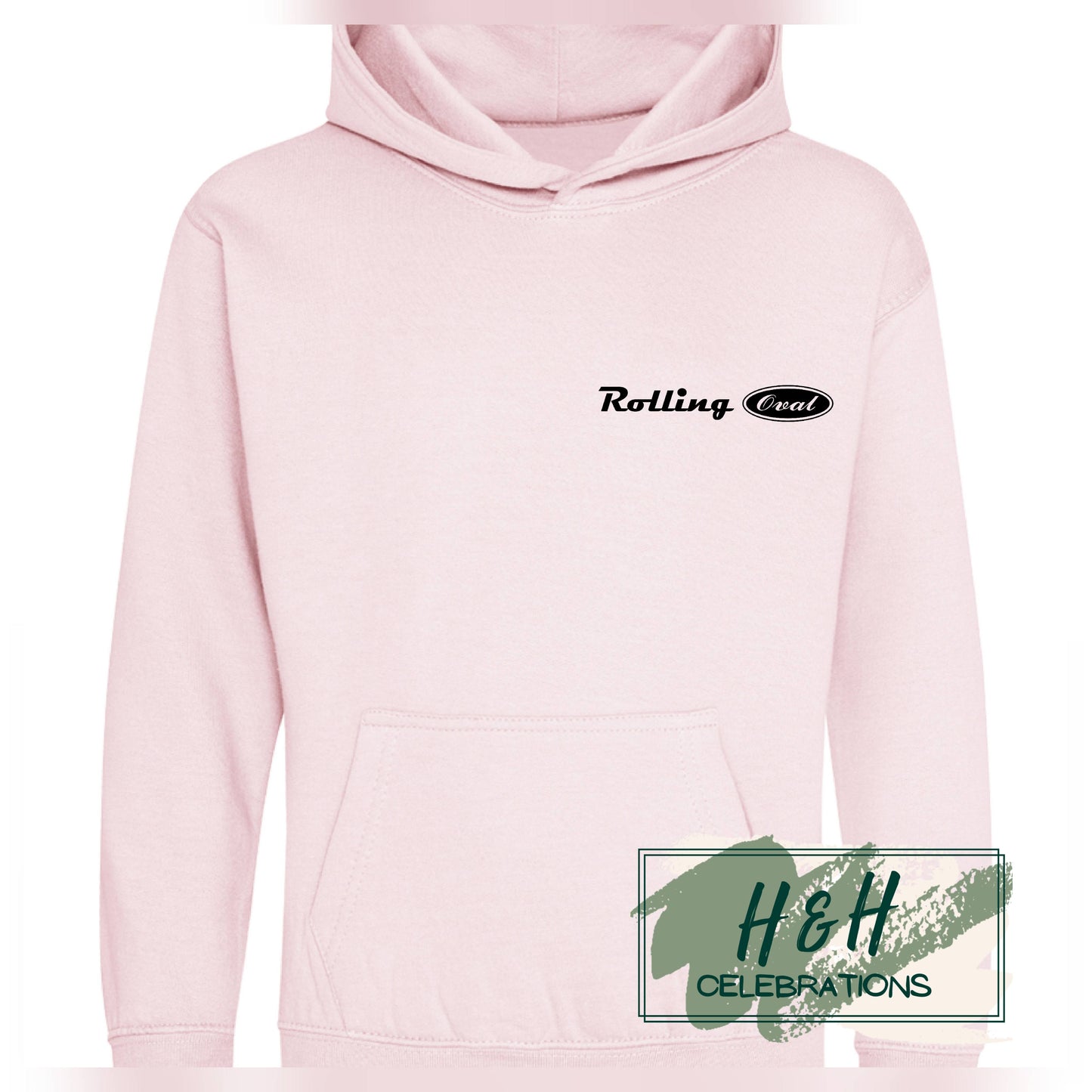 Rolling Oval Hoodie For Kids - Baby Pink