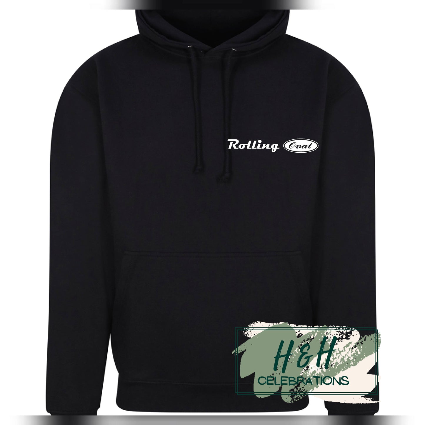 Rolling Oval Hoodie For Adults - Black