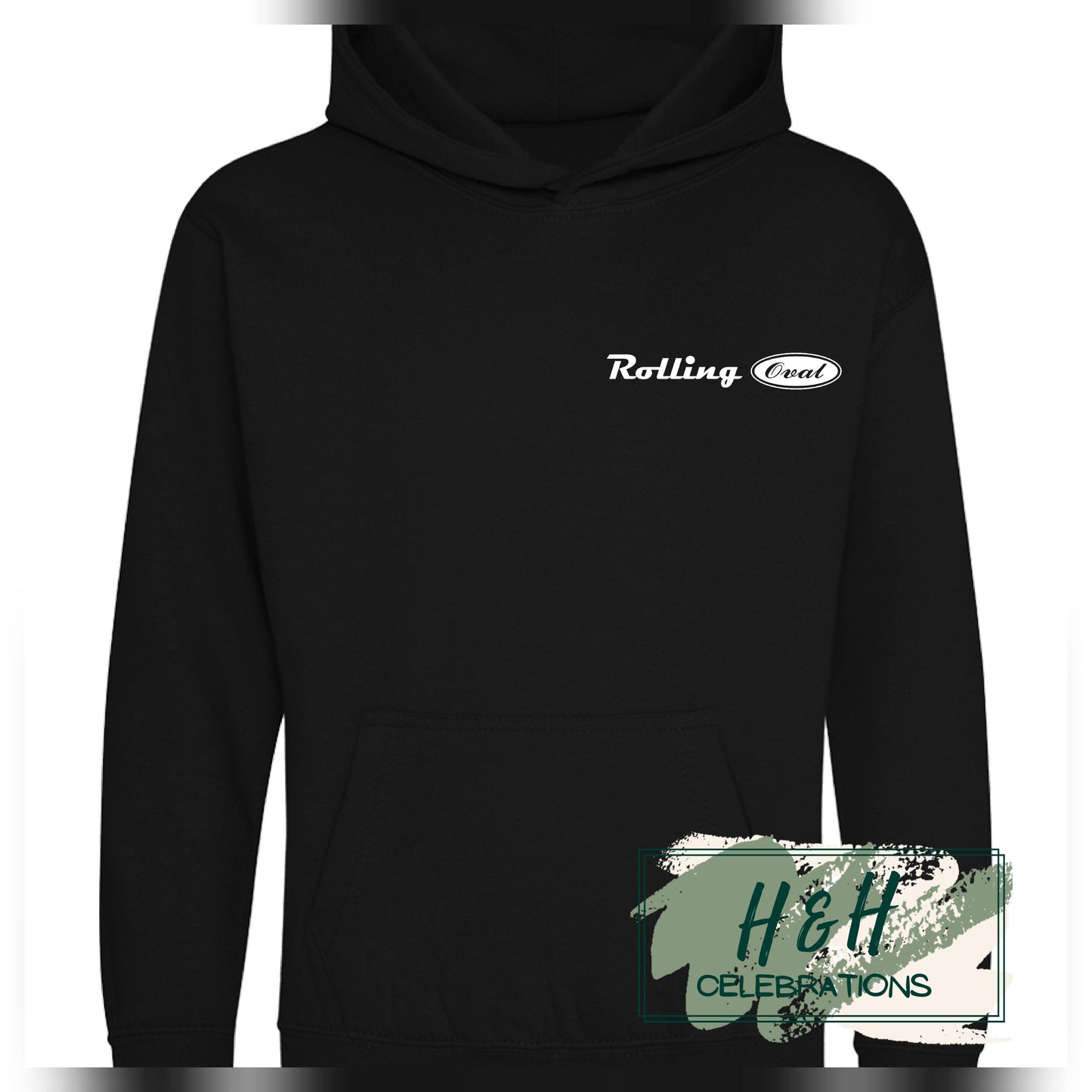 Rolling Oval Hoodie For Kids - Black