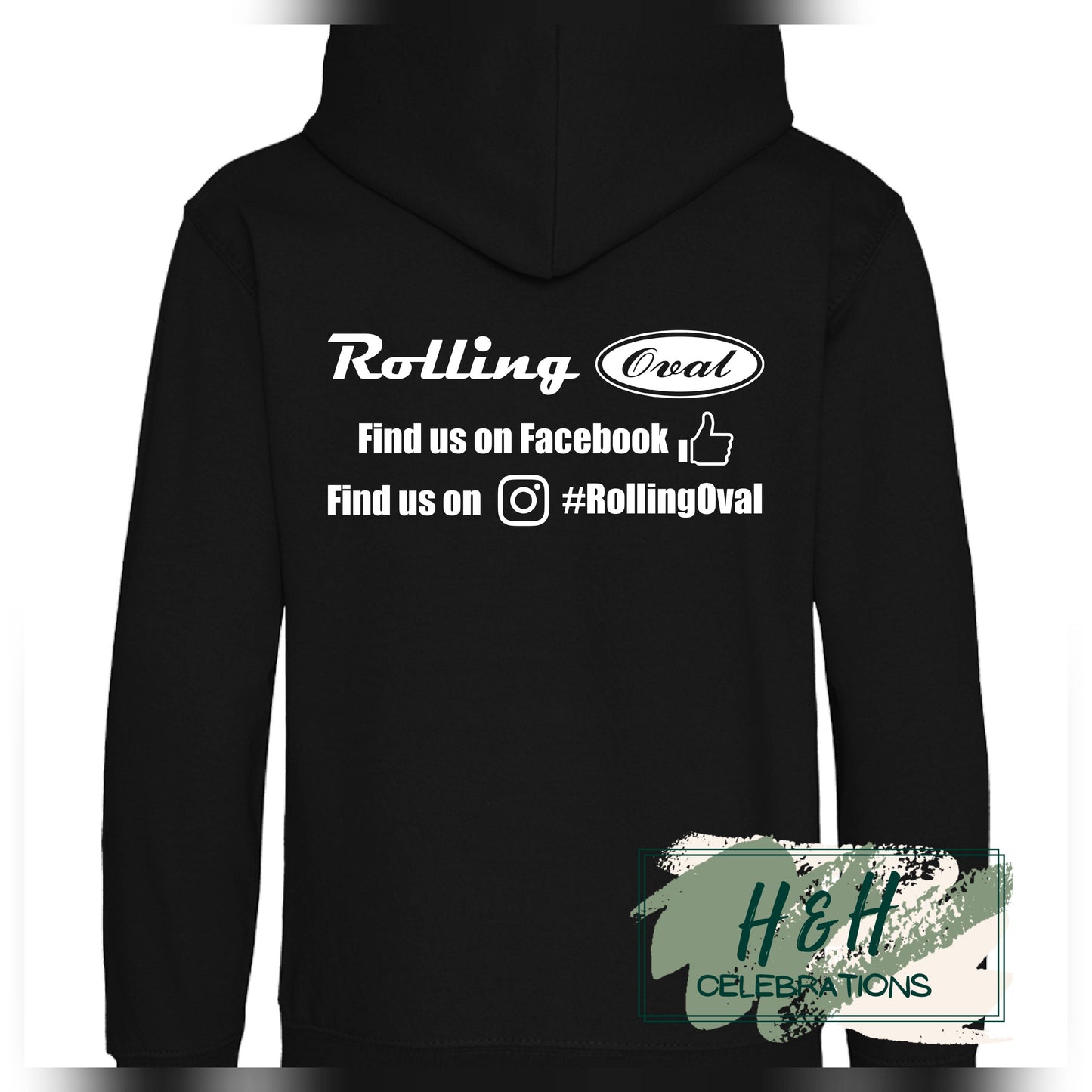 Rolling Oval Hoodie For Kids - Black