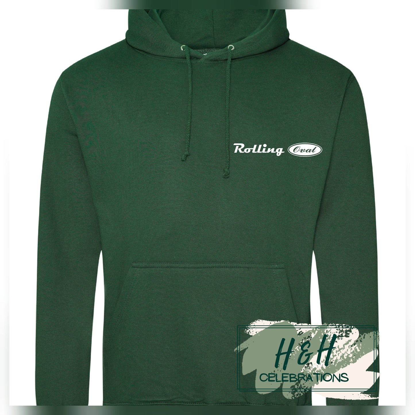 Rolling Oval Hoodie For Adults - Bottle Green