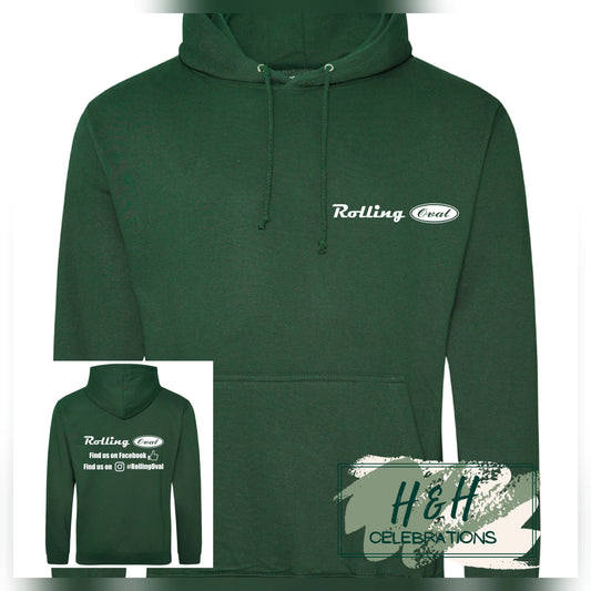 Rolling Oval Hoodie For Adults - Bottle Green