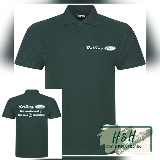 Rolling Oval Polo Shirt For Adults - Bottle Green
