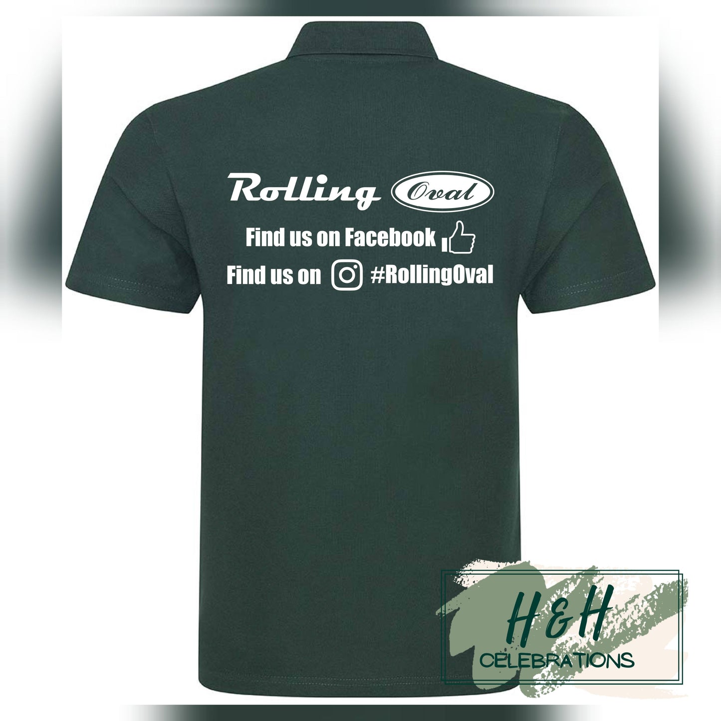 Rolling Oval Polo Shirt For Adults - Bottle Green