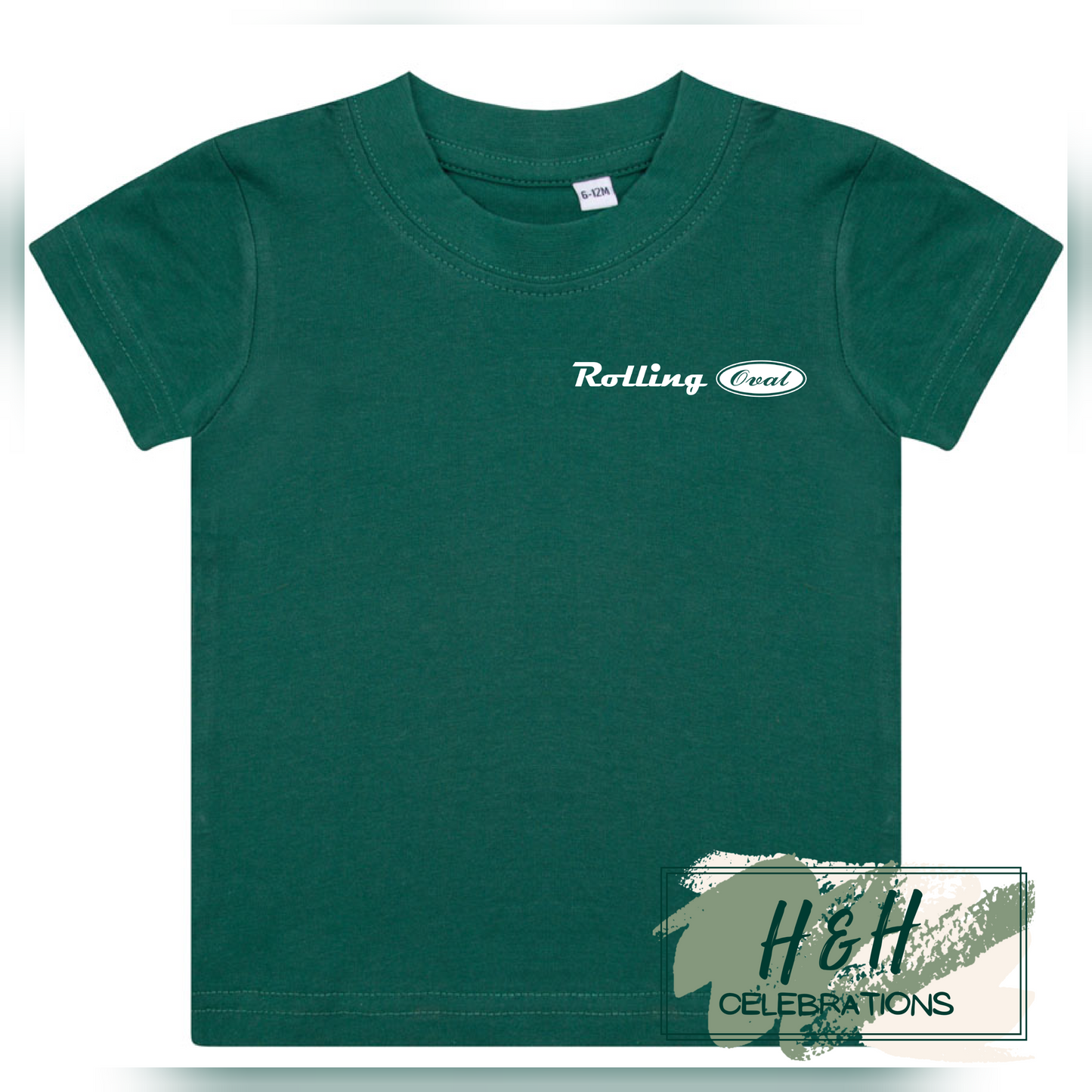 Rolling Oval T-Shirt For Babies - Bottle Green