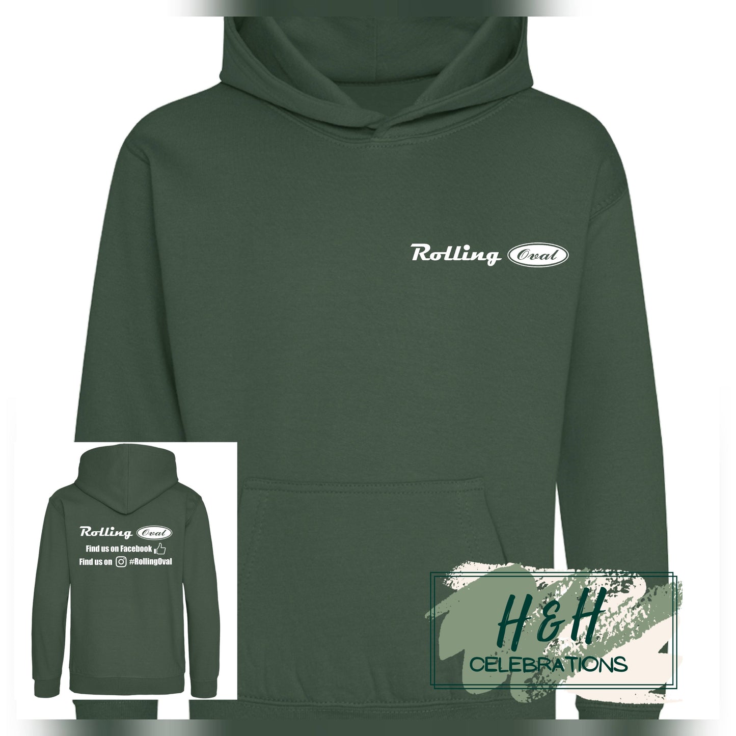 Rolling Oval Hoodie For Kids - Bottle Green