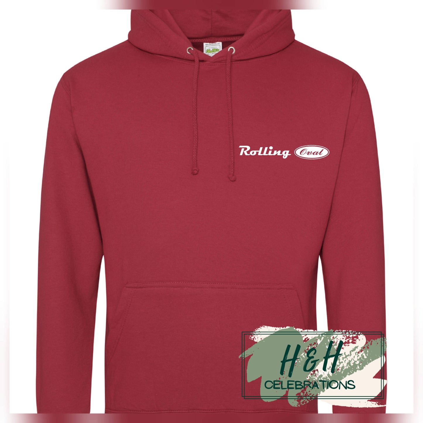 Rolling Oval Hoodie For Adults - Brick Red