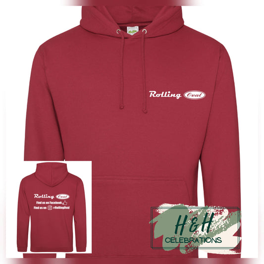 Rolling Oval Hoodie For Adults - Brick Red