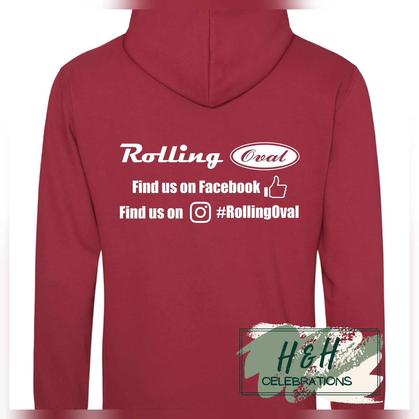 Rolling Oval Hoodie For Adults - Brick Red