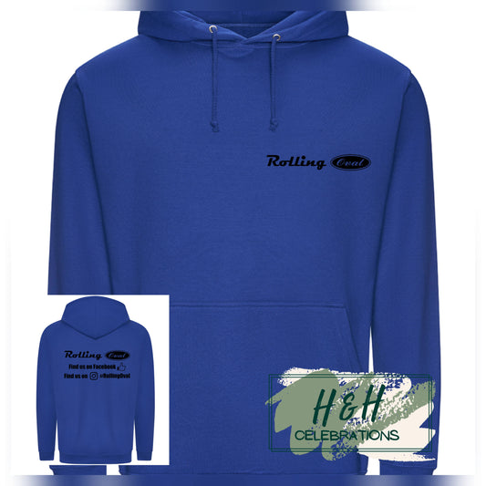 Rolling Oval Hoodie For Adults - Bright Royal