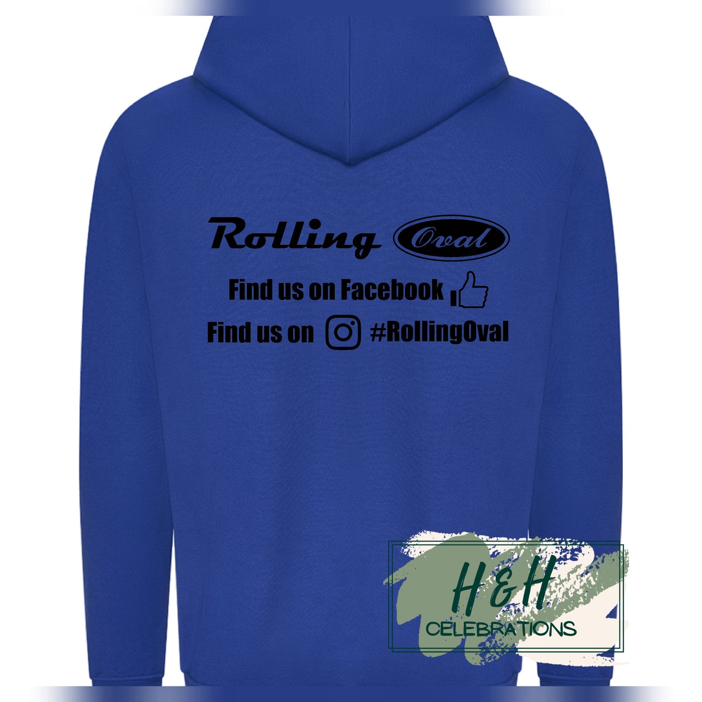 Rolling Oval Hoodie For Adults - Bright Royal