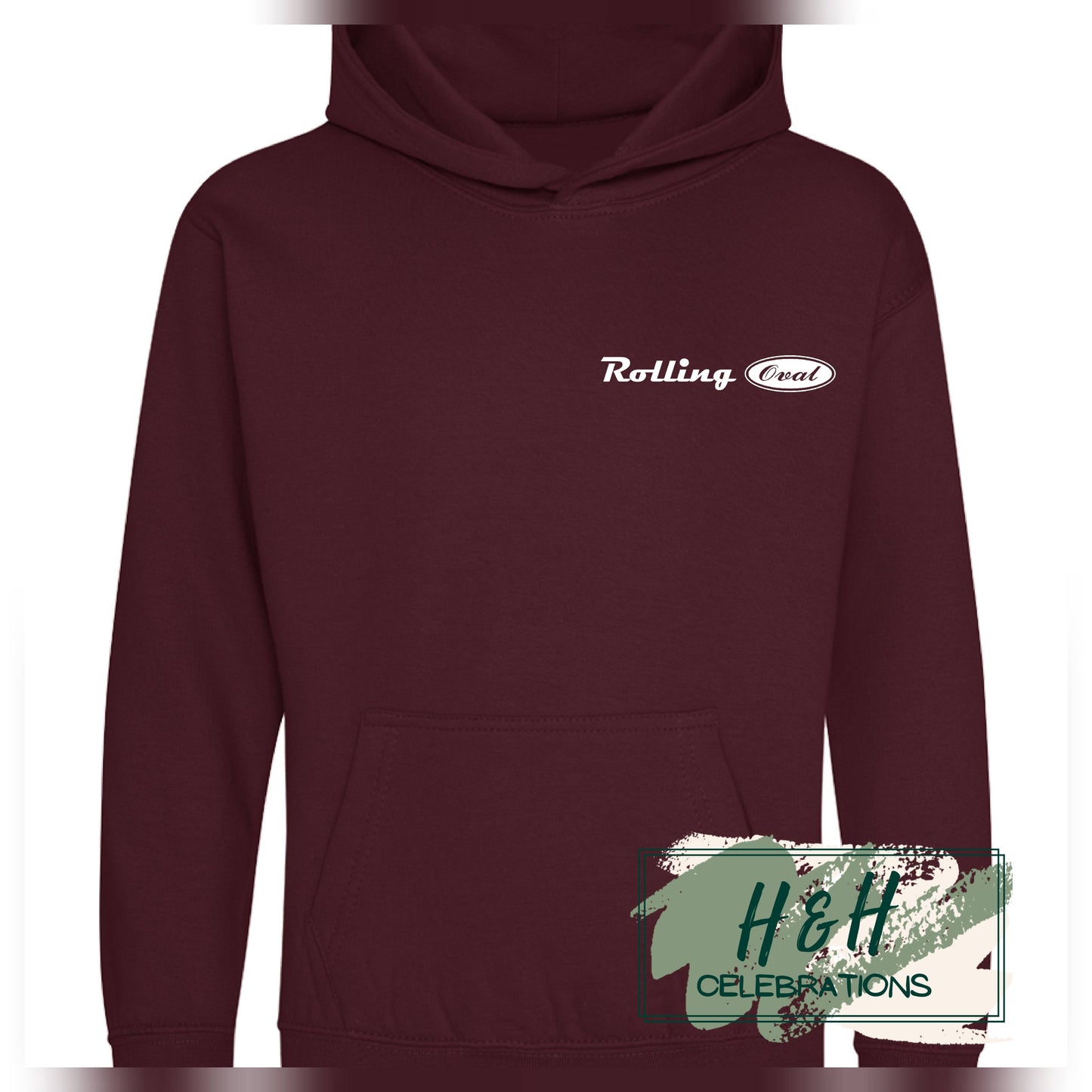 Rolling Oval Hoodie For Kids - Burgundy