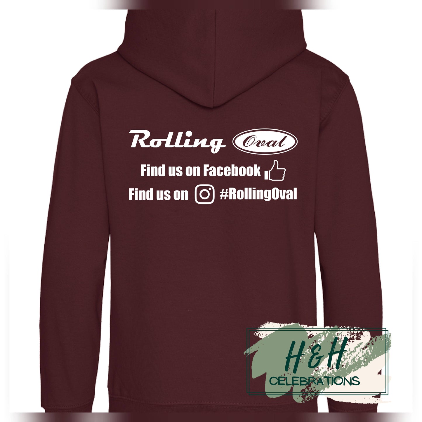 Rolling Oval Hoodie For Kids - Burgundy