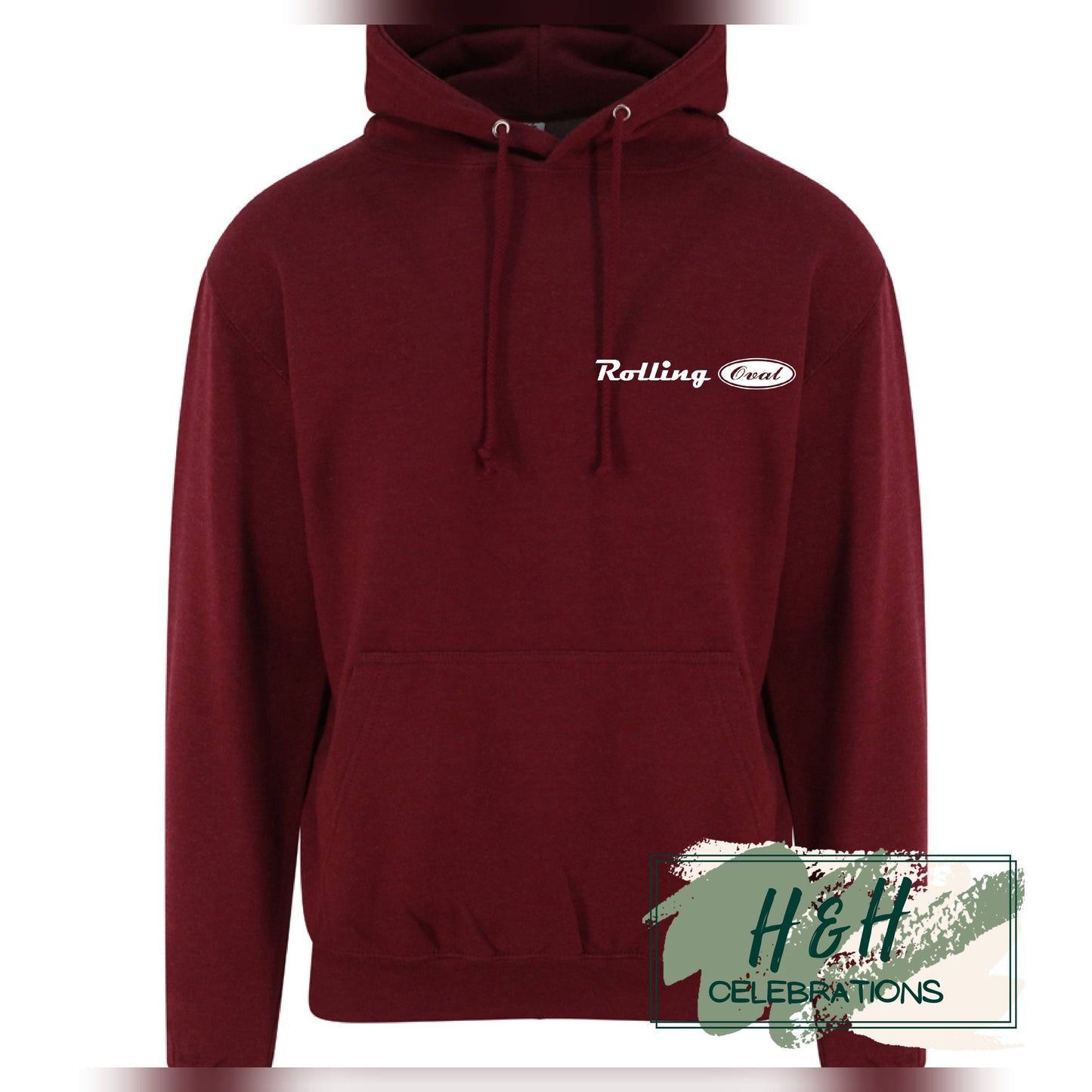 Rolling Oval Hoodie For Adults - Burgundy Smoke
