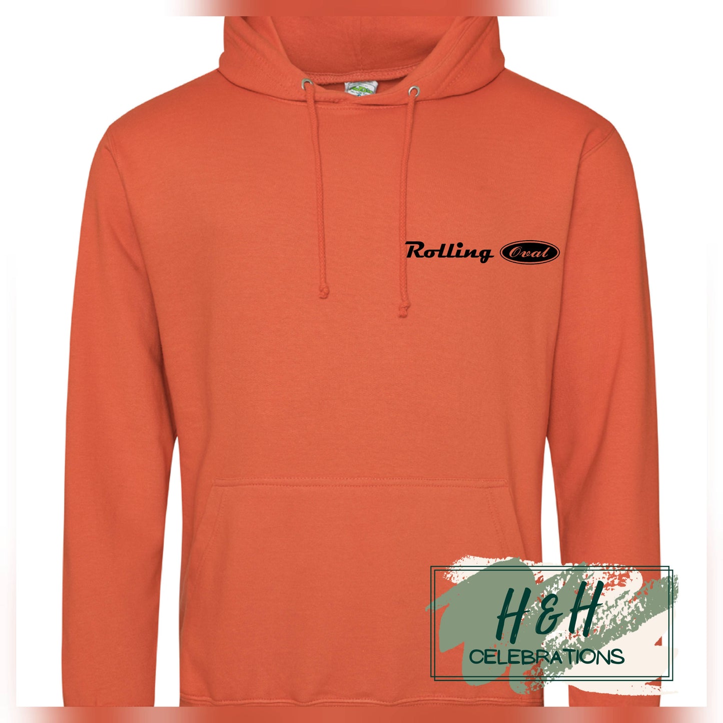 Rolling Oval Hoodie For Adults - Burnt Orange