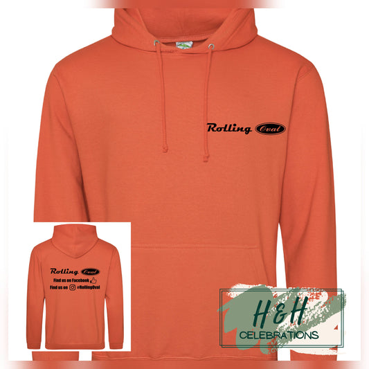 Rolling Oval Hoodie For Adults - Burnt Orange
