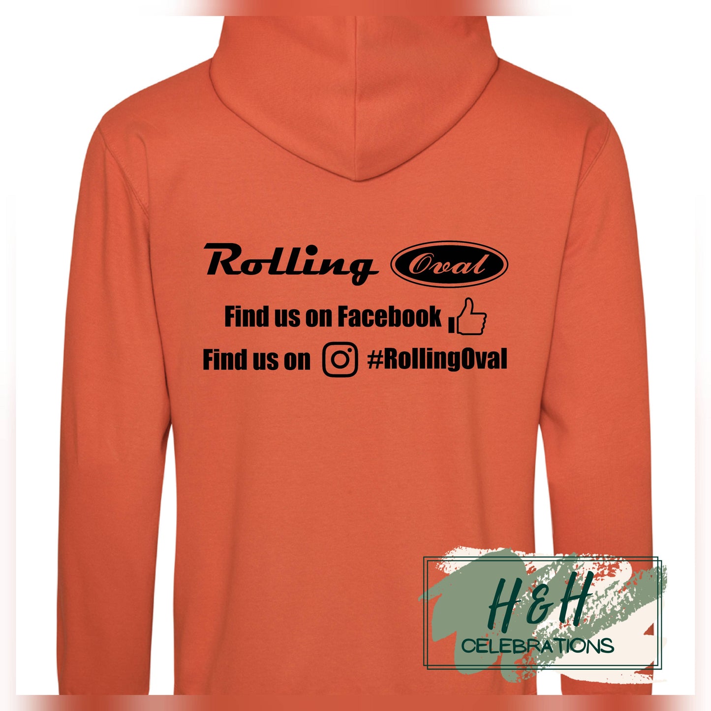 Rolling Oval Hoodie For Adults - Burnt Orange