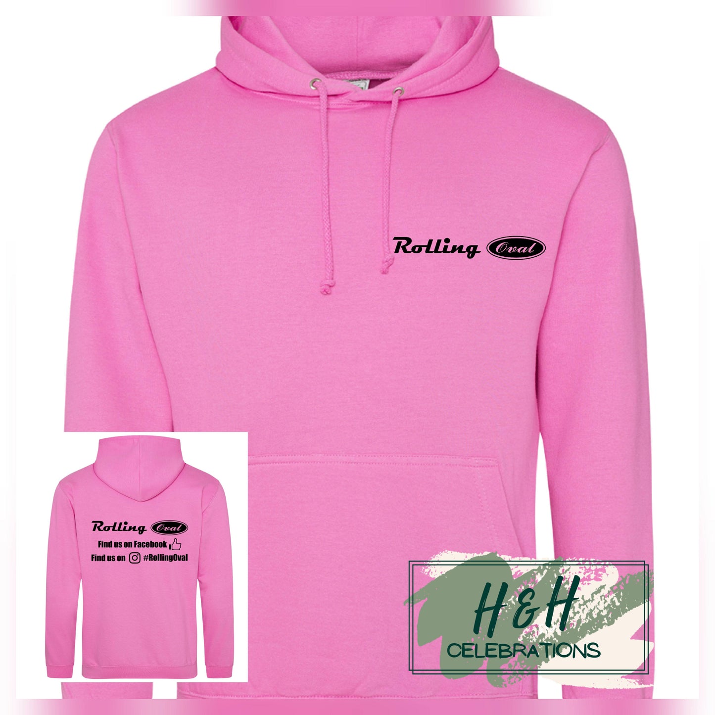 Rolling Oval Hoodie For Adults - Candyfloss Pink