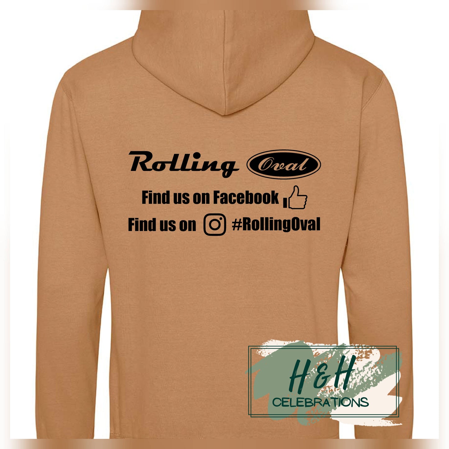 Rolling Oval Hoodie For Adults - Caramel Latte