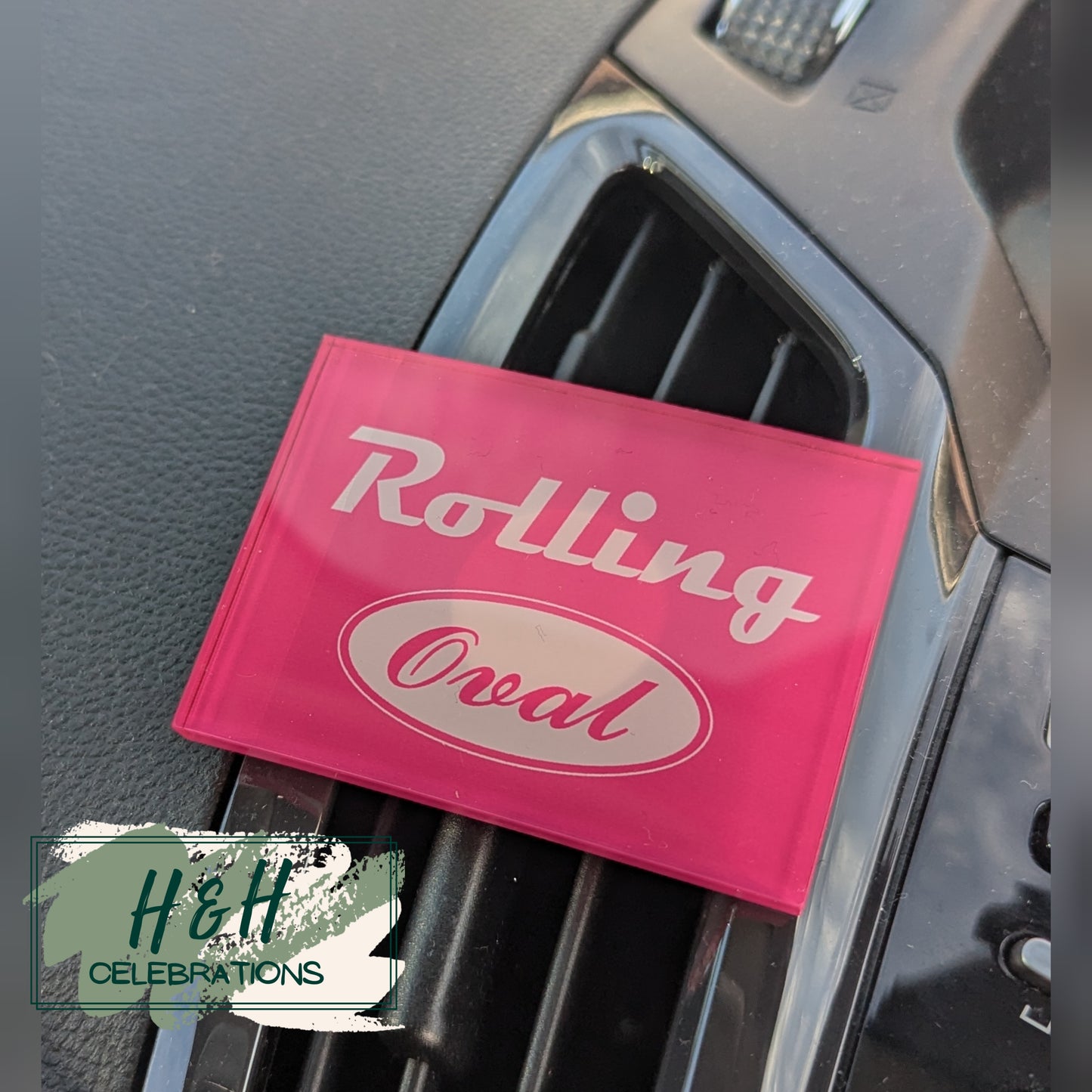 Arcylic Car Vent Air Freshener - Rolling Oval