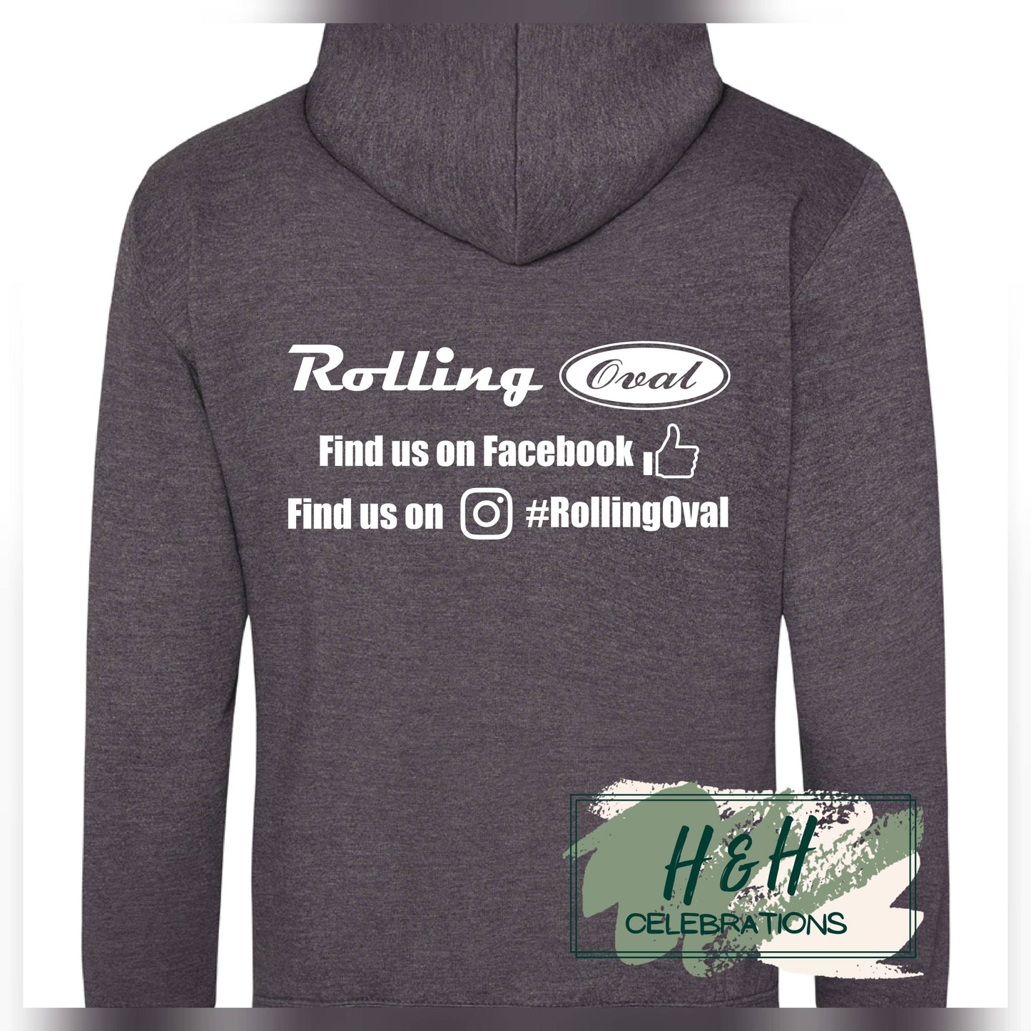 Rolling Oval Hoodie For Adults - Charcoal