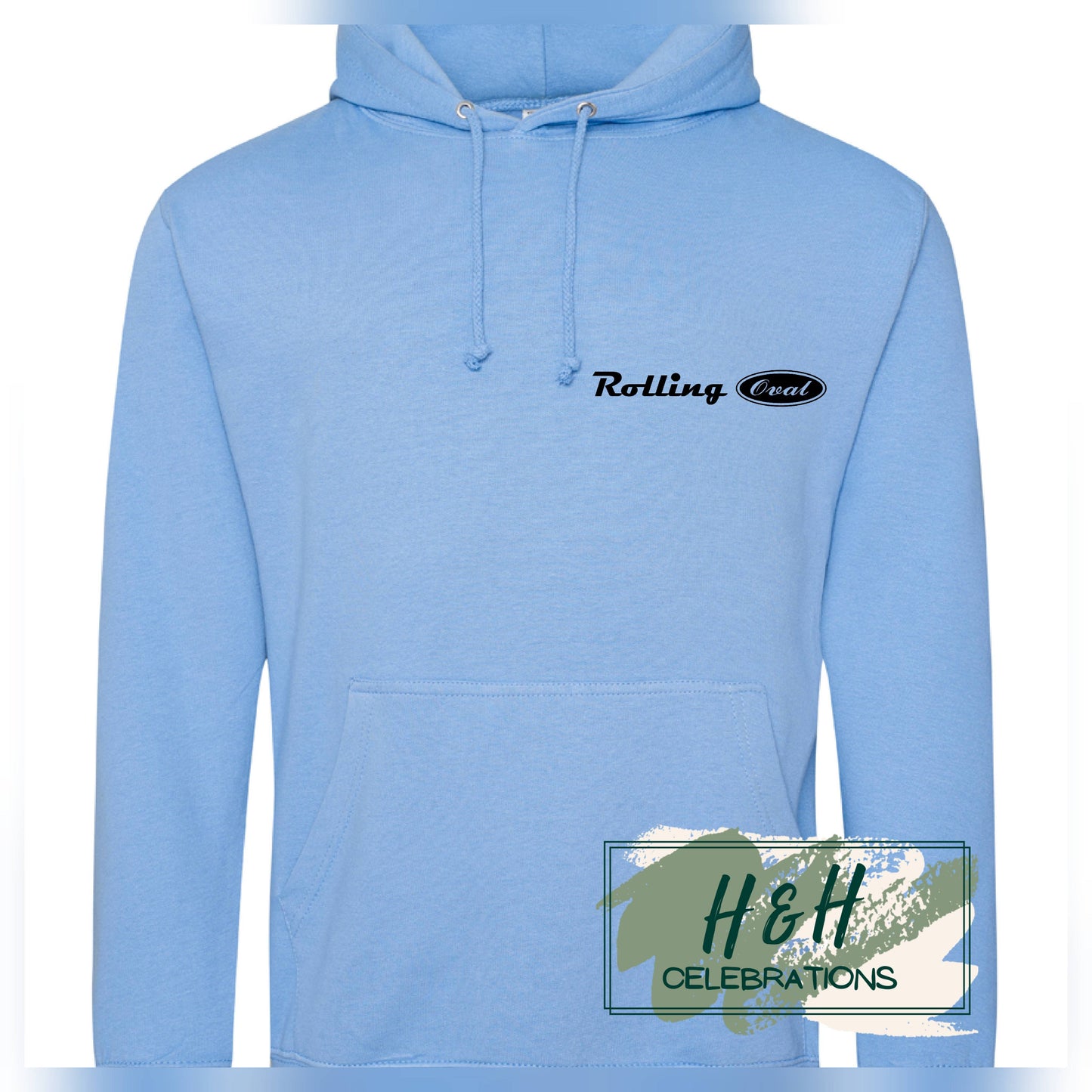 Rolling Oval Hoodie For Adults - Cornflower Blue