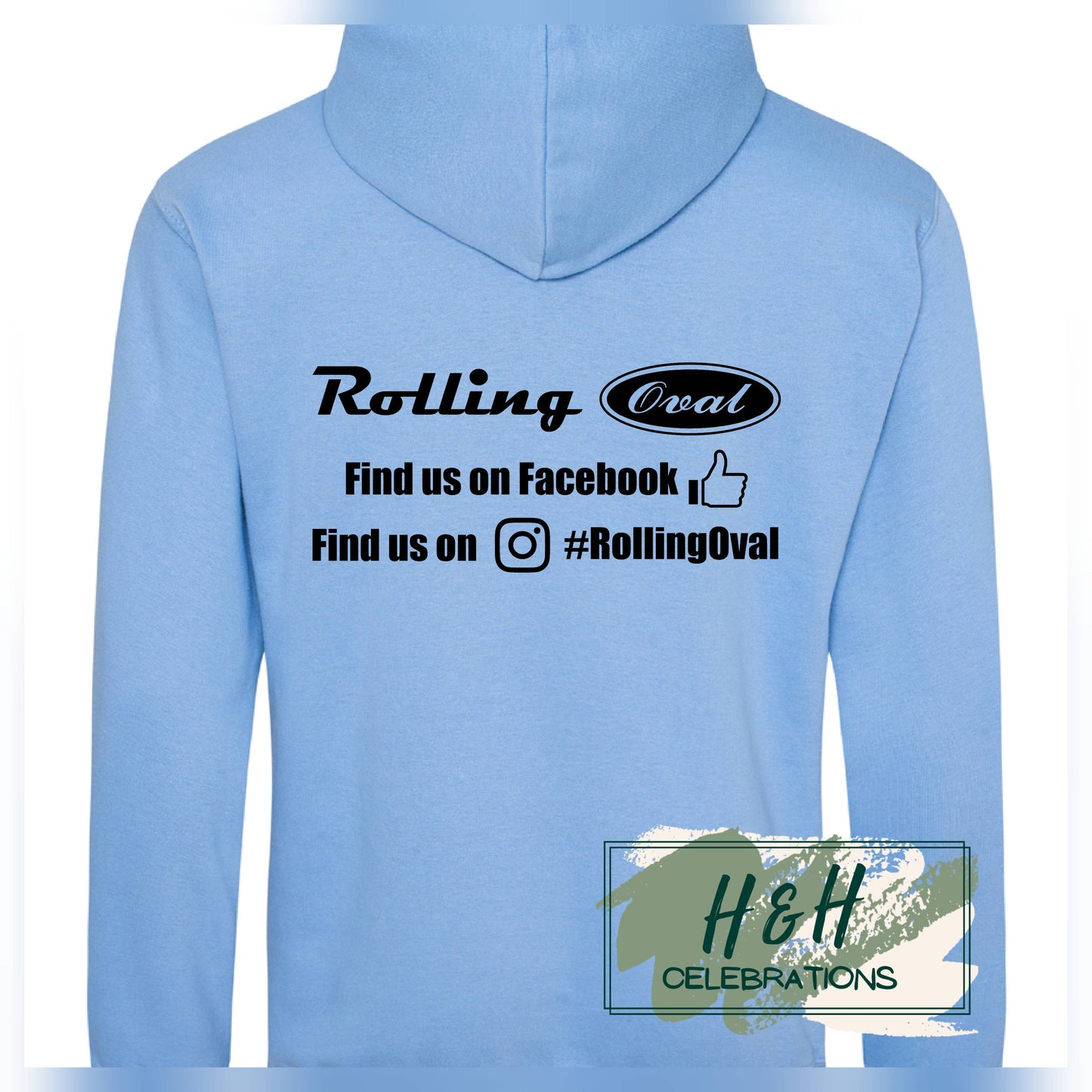 Rolling Oval Hoodie For Adults - Cornflower Blue