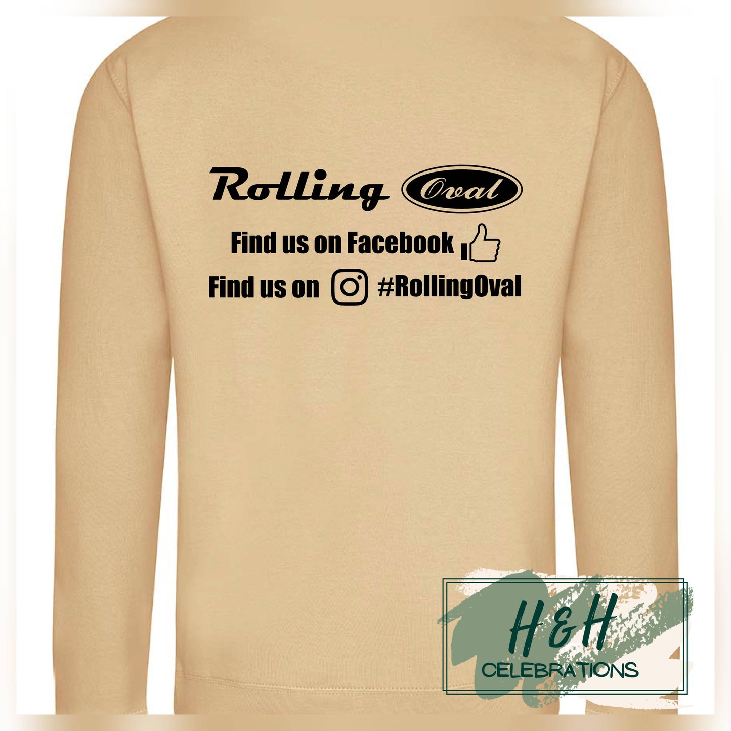 Rolling Oval Sweatshirt For Adults - Desert Sand