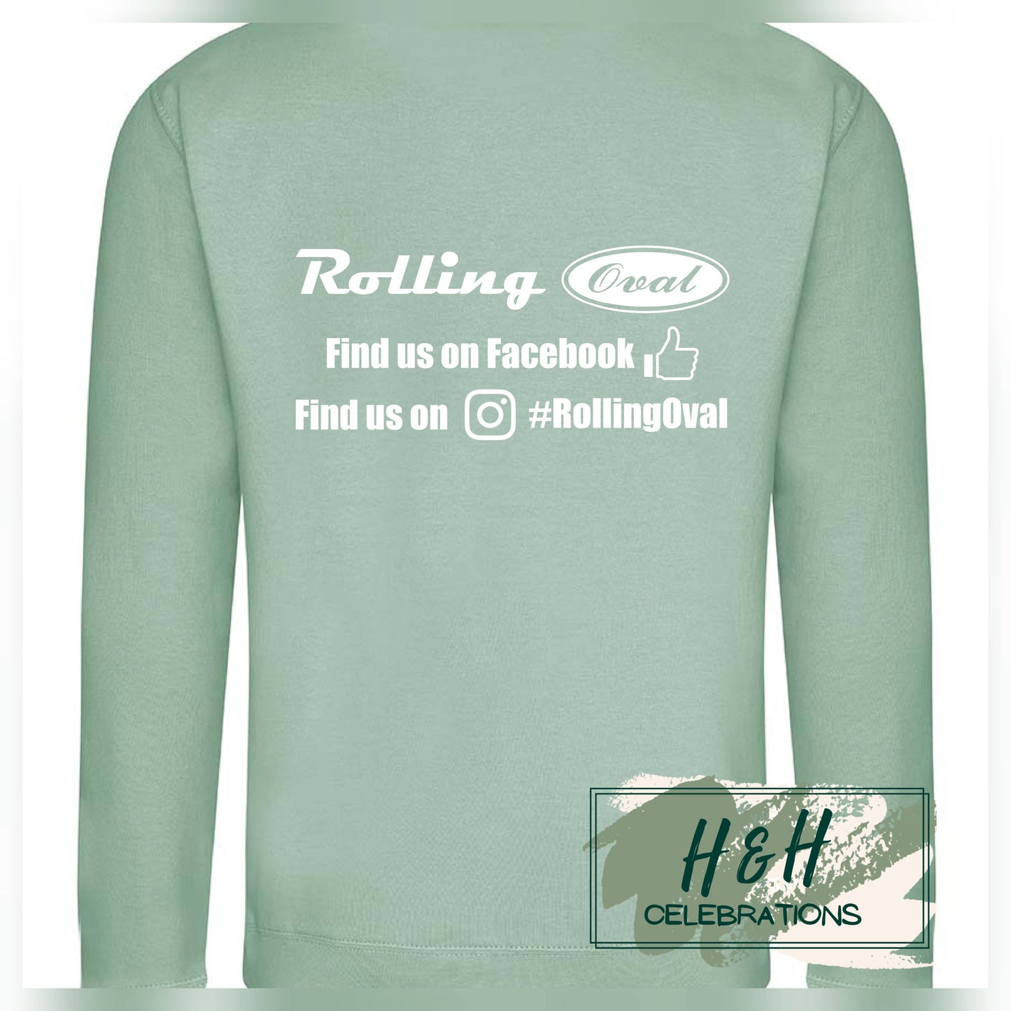 Rolling Oval Sweatshirt For Adults - Dusty Green