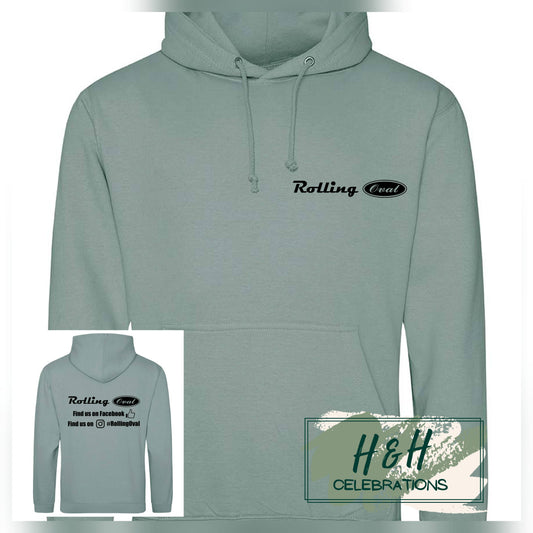 Rolling Oval Hoodie For Adults - Dusty Green