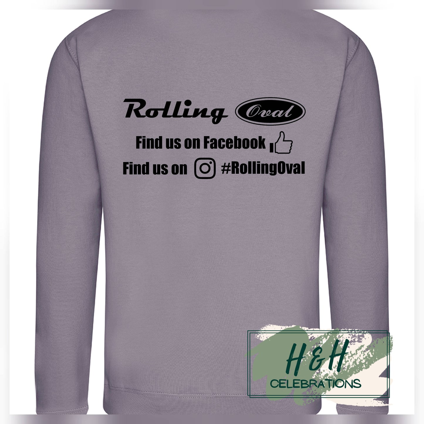 Rolling Oval Sweatshirt For Adults - Dusty Lilac