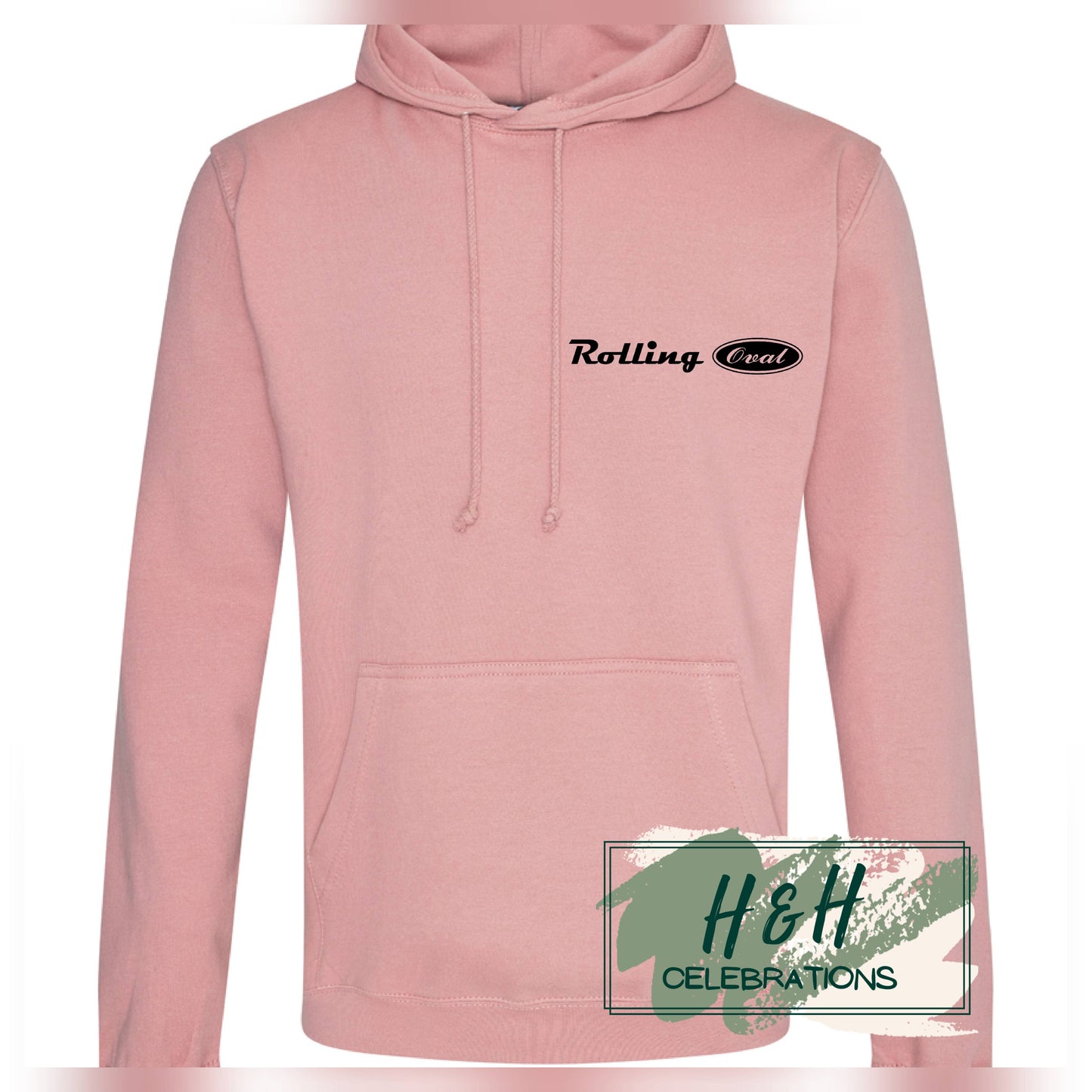 Rolling Oval Hoodie For Adults - Dusty Pink