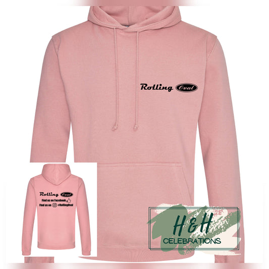 Rolling Oval Hoodie For Adults - Dusty Pink