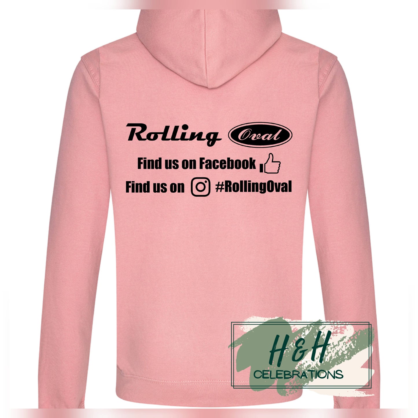 Rolling Oval Hoodie For Adults - Dusty Pink